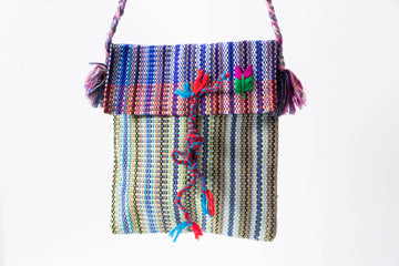 Boho Vertical Stripe Crossbody Bag - Multicolor