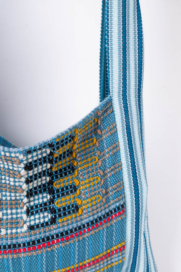 Blue Geometric Ethnic Shoulder Bag