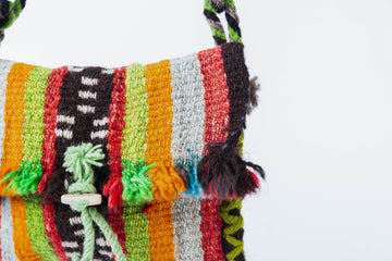Multicolor Striped Flap Bag