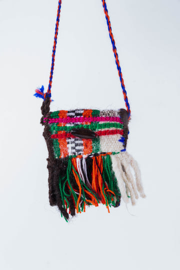 Ethnic Striped Tassel Mini Waist Bag / AirPods Pouch